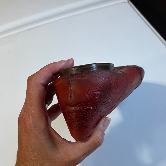 Born Women's Red Leather Loafers - Picture 10 of 12